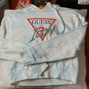 Guess Icon Hoodie Tie-Dye Sweatshirt Women sz S